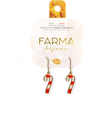 Farma Bijoux Υποαλλεργικά Σκουλαρίκια Κρεμαστό Χριστουγεννιάτικο Ζαχαρωτό 25mm